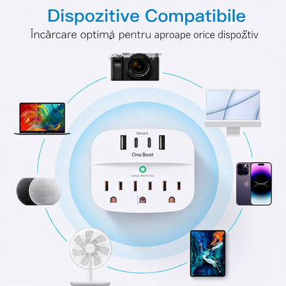 ⚡ Extender Priză cu USB & Protecție 🔋